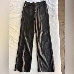 Zara Black Flare Leather Jeans